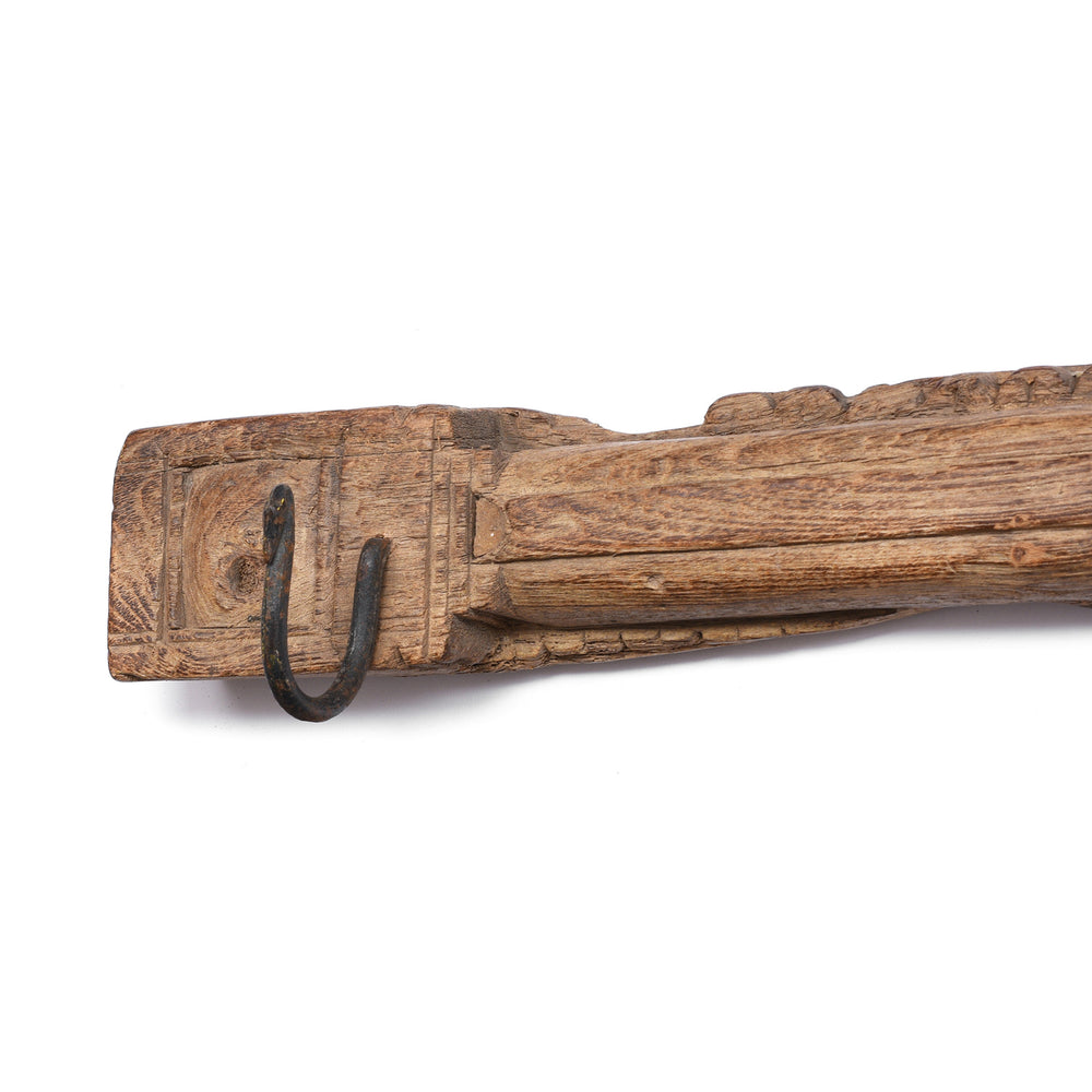 Coat Hook Detail From Coat Hook On Old Carved Teakwood Rail | Indigo Antiques
