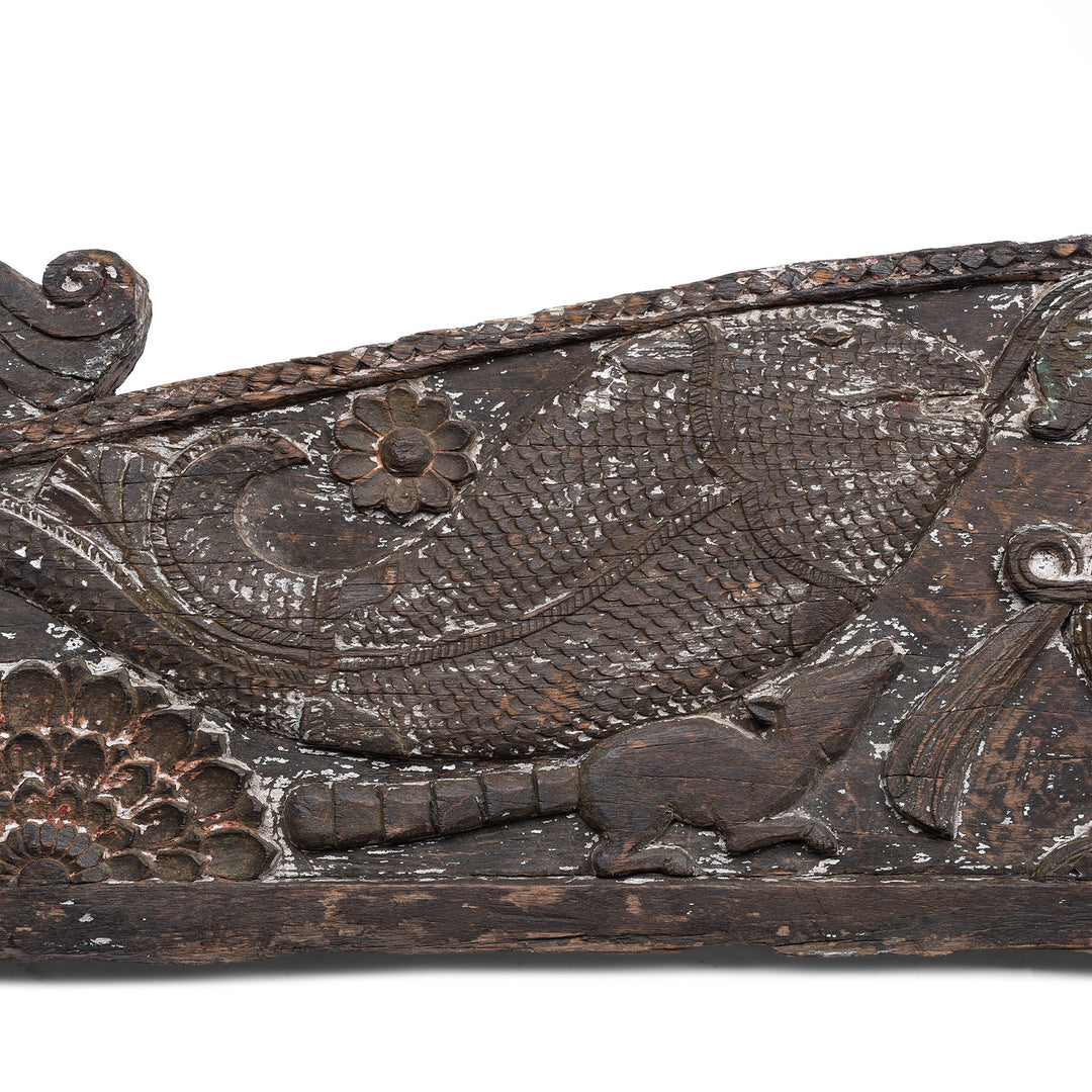 Fish Detail From Antique Indian Fish Lintel Panel | Indigo Antiques