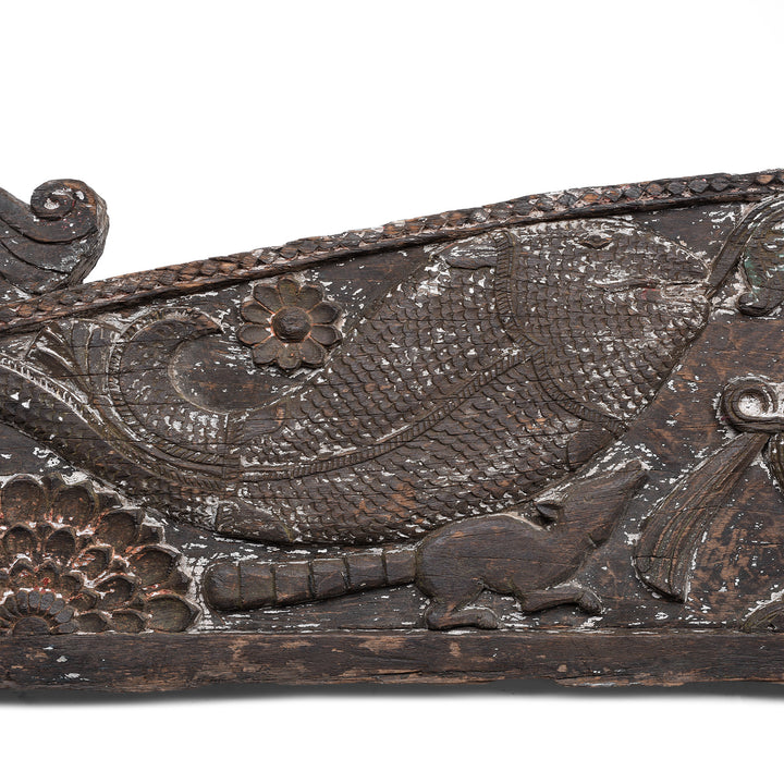 Fish Detail From Antique Indian Fish Lintel Panel | Indigo Antiques