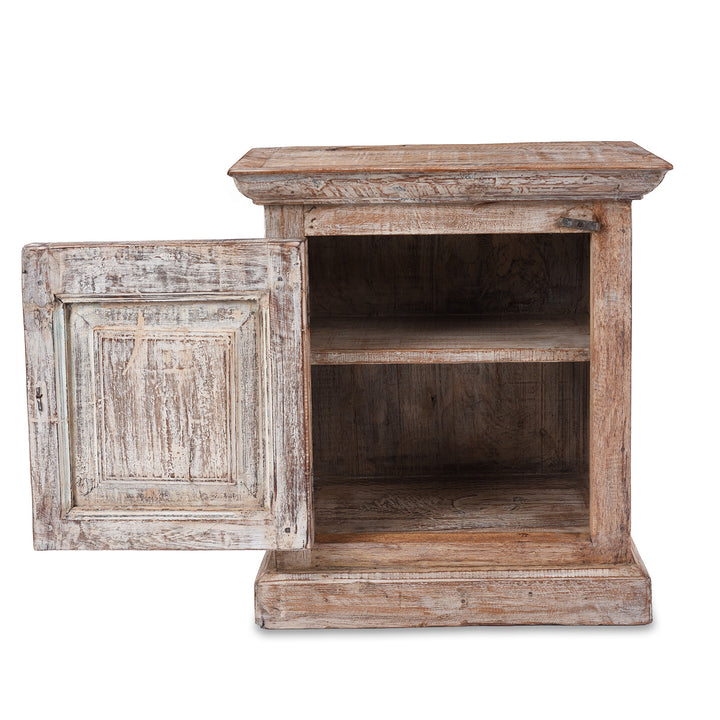 Interior Of Bedside Cabinet Made From Reclaimed Carved Teak | Indigo Antiques