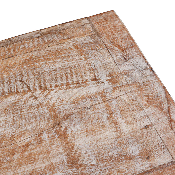 Detail From The Top Of Bedside Cabinet Made From Reclaimed Carved Teak | Indigo Antiques