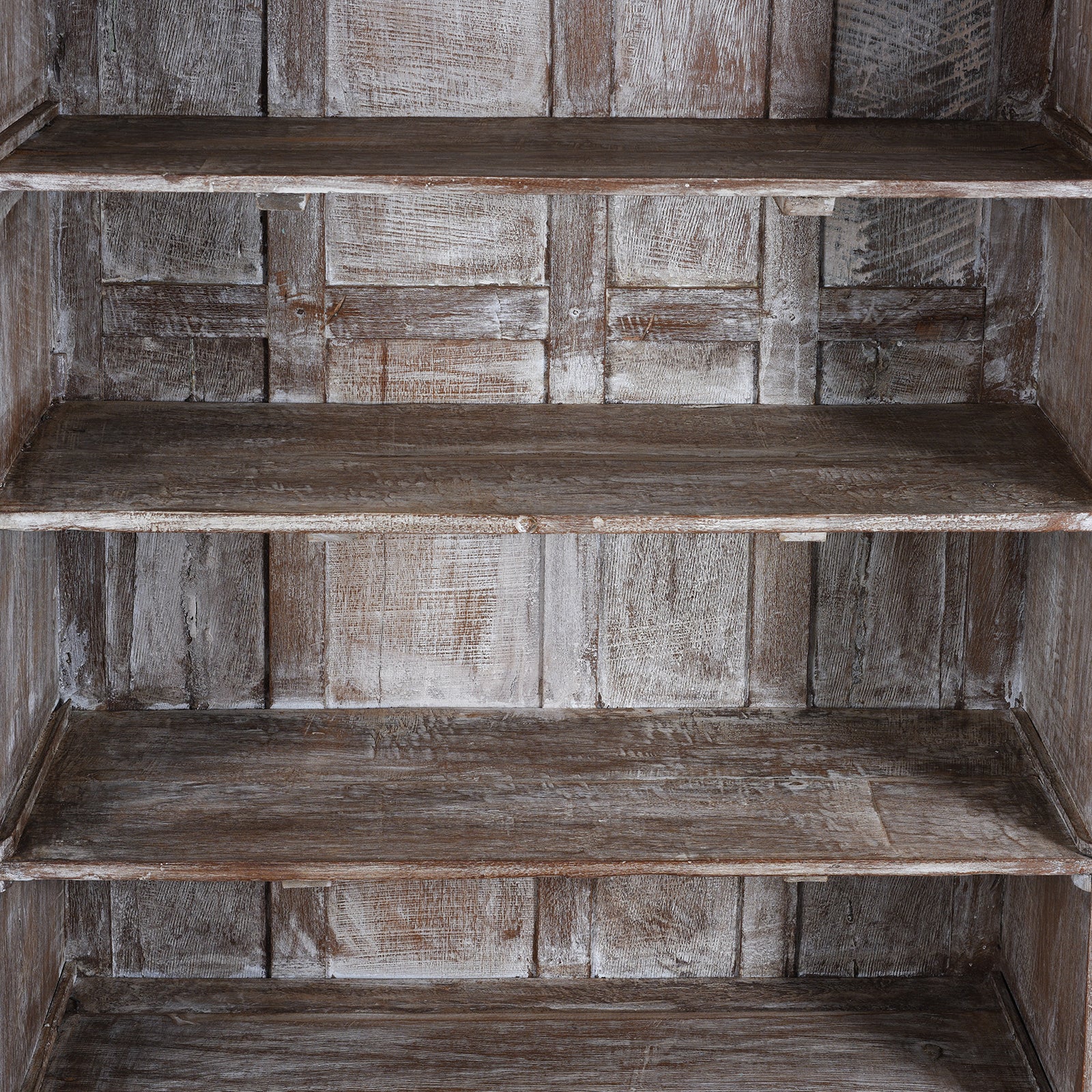 Interior Detail From Antique Indian Glazed Painted Book Cabinet