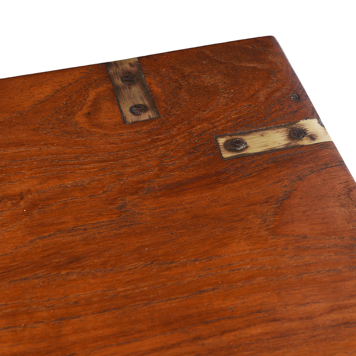 Surface Detail From Antique Indian Brass Bound Teak Chest | Indigo Antiques