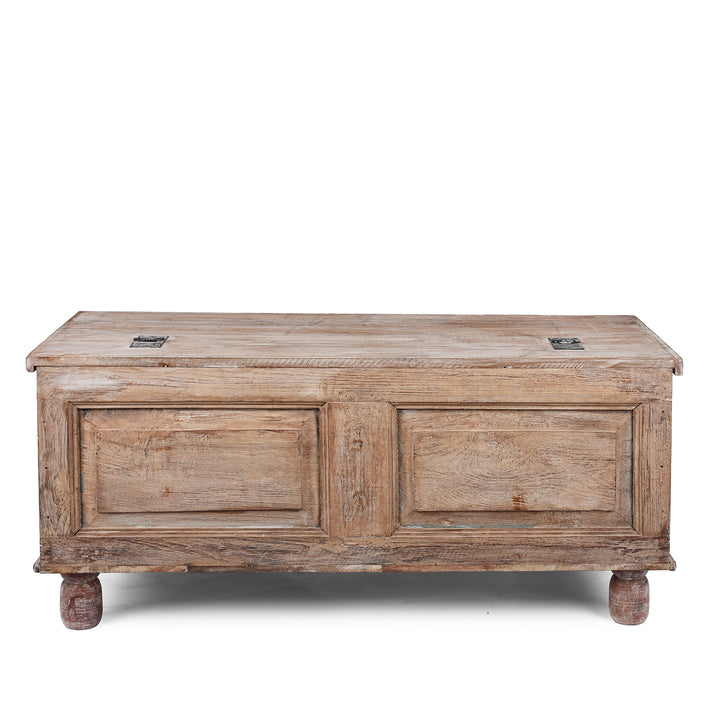 Back Of Reclaimed Teak Blanket Chest With Painted Finish | Indigo Antiques