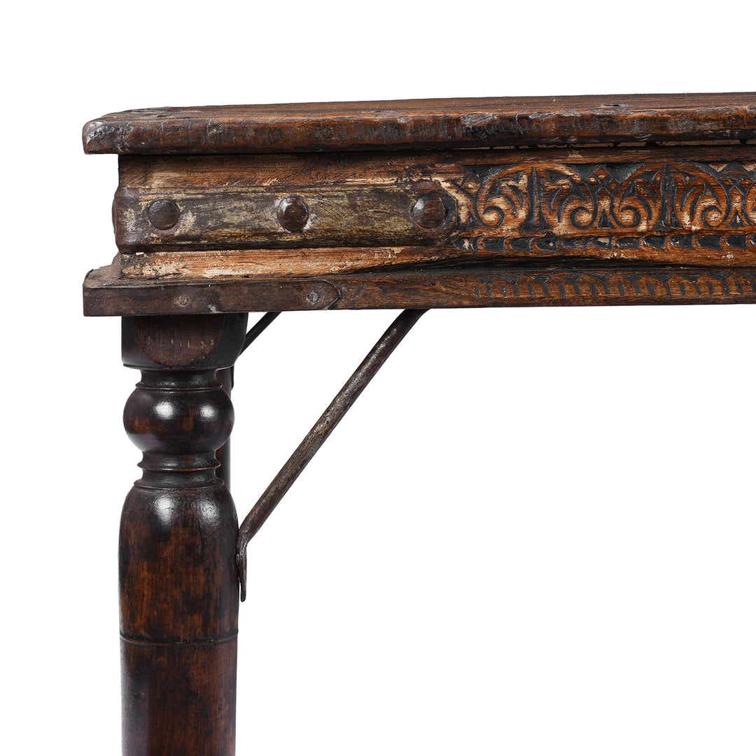 Detail From Antique Indian Takhat Coffee Table From Rajasthan  | Indigo Antiques