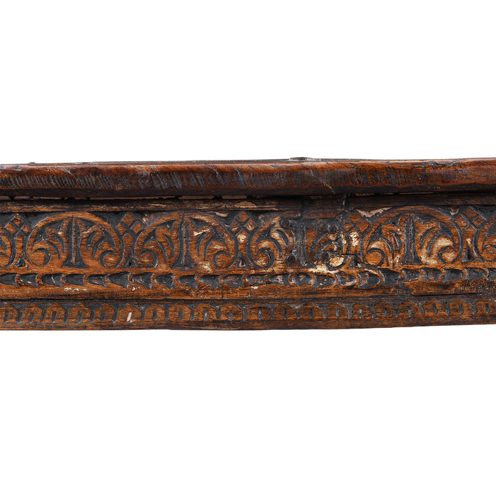 Carving Detail From Antique Indian Takhat Coffee Table From Rajasthan  | Indigo Antiques
