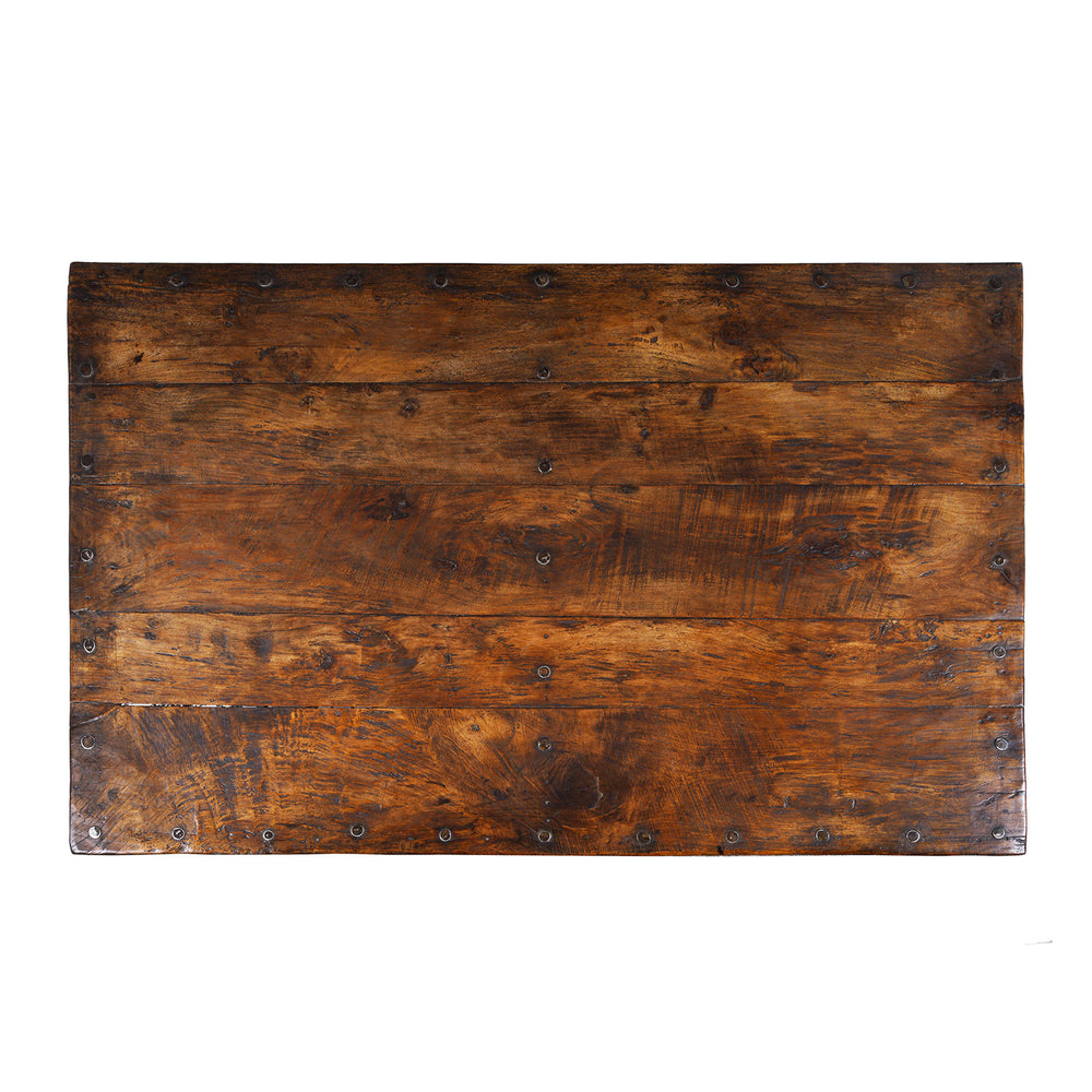 Top Down View Of Antique Indian Takhat Coffee Table From Rajasthan  | Indigo Antiques