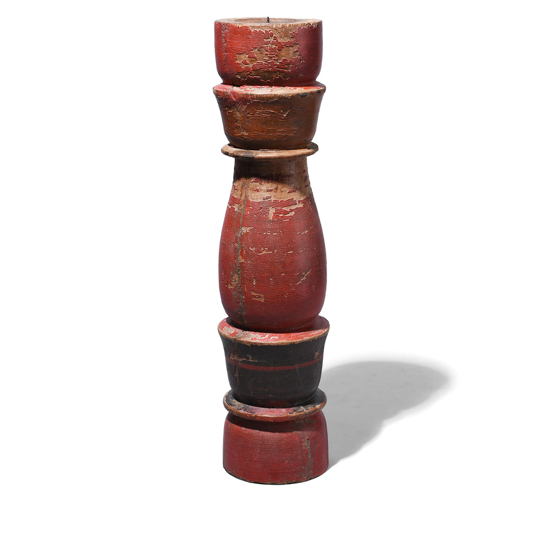 Antique Indian Candlestick Made From An Old Takhat Leg | Indigo Antiques