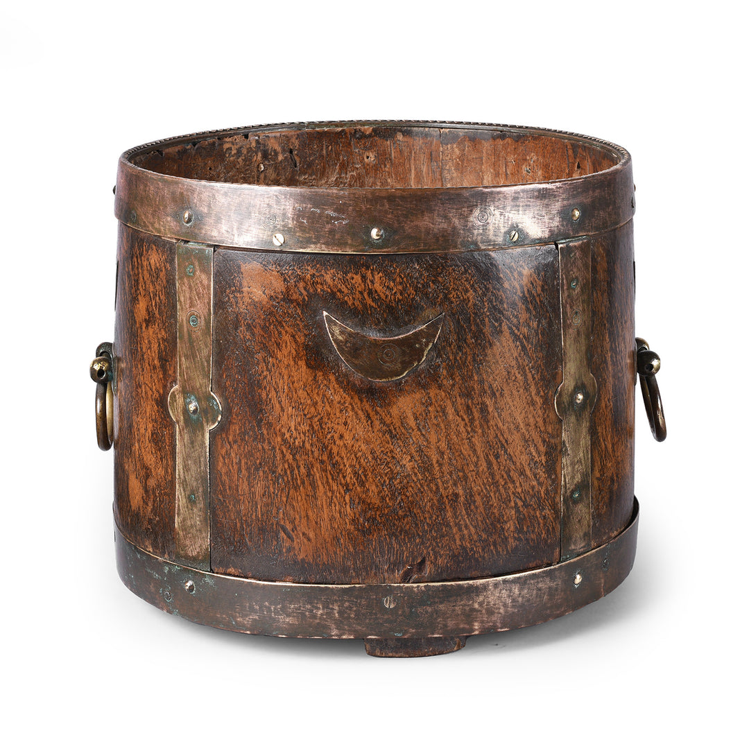 Antique indian Brass  Bound Grain Measure | Indigo Antiques