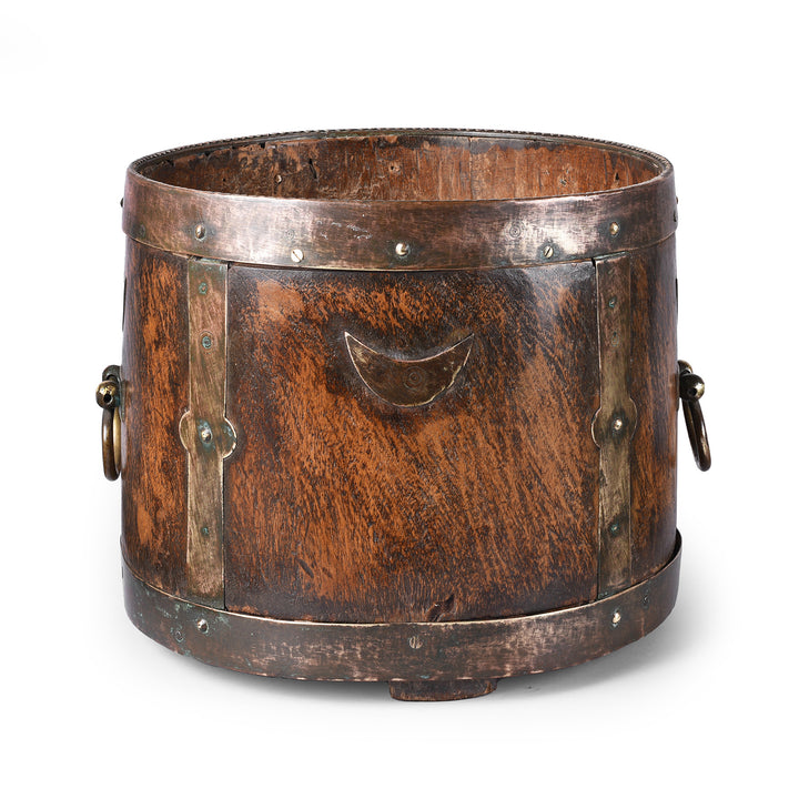 Antique indian Brass  Bound Grain Measure | Indigo Antiques