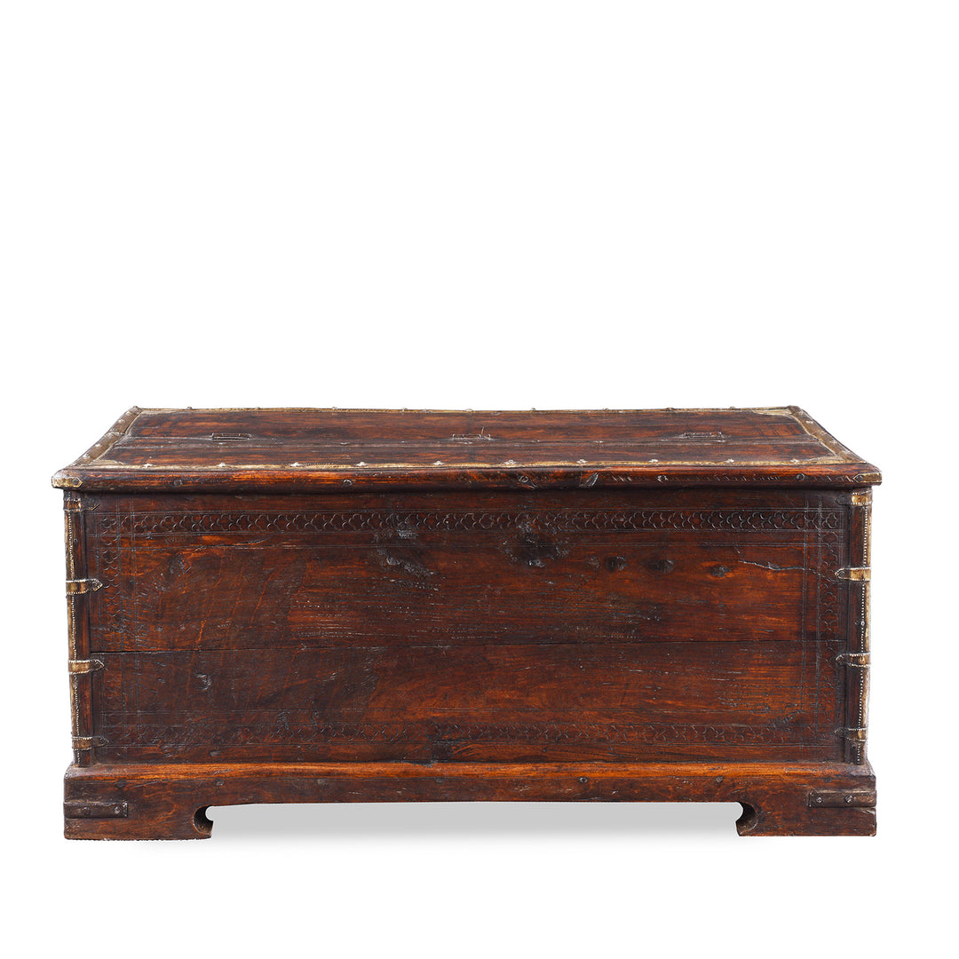 Back of Antique Indian Brass Bound Chest | Indigo Antiques
