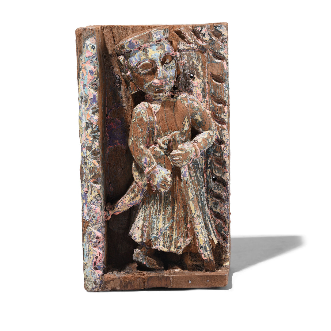 Option 2 Antique Indian Carved Musician Panels | Indigo Antiques