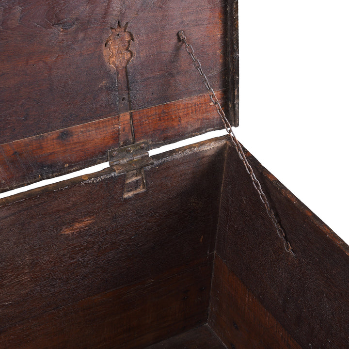 Chain Detail From Antique Indian Brass Bound Teak Chest From Kutch | Indigo Antiques