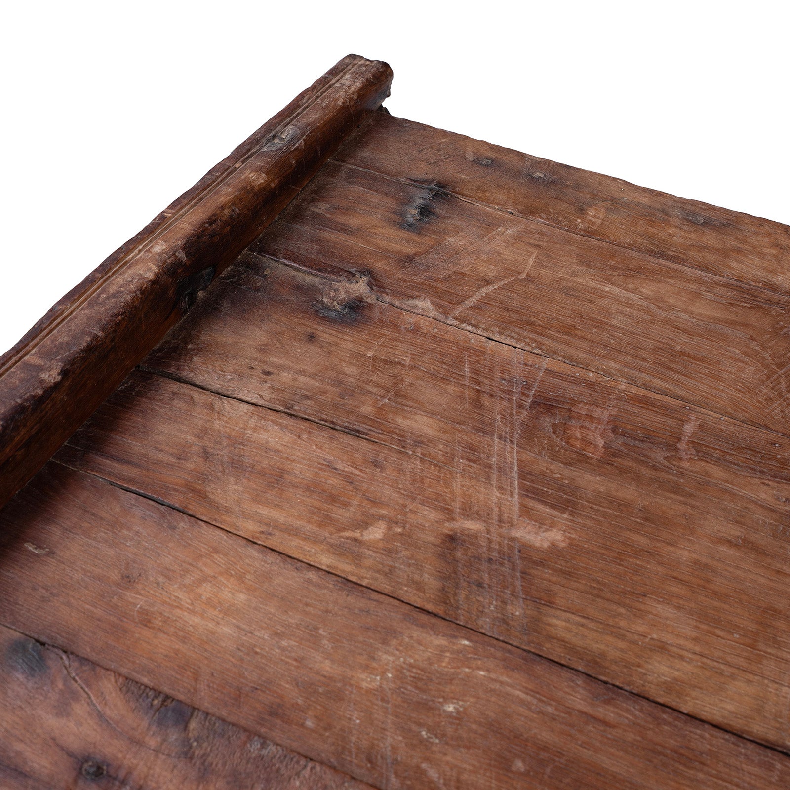 Surface Detail From Antique Teak Majus Dowry Chest With Carved Geometric Panels Horse Heads And Parrot Frieze From Gujarat