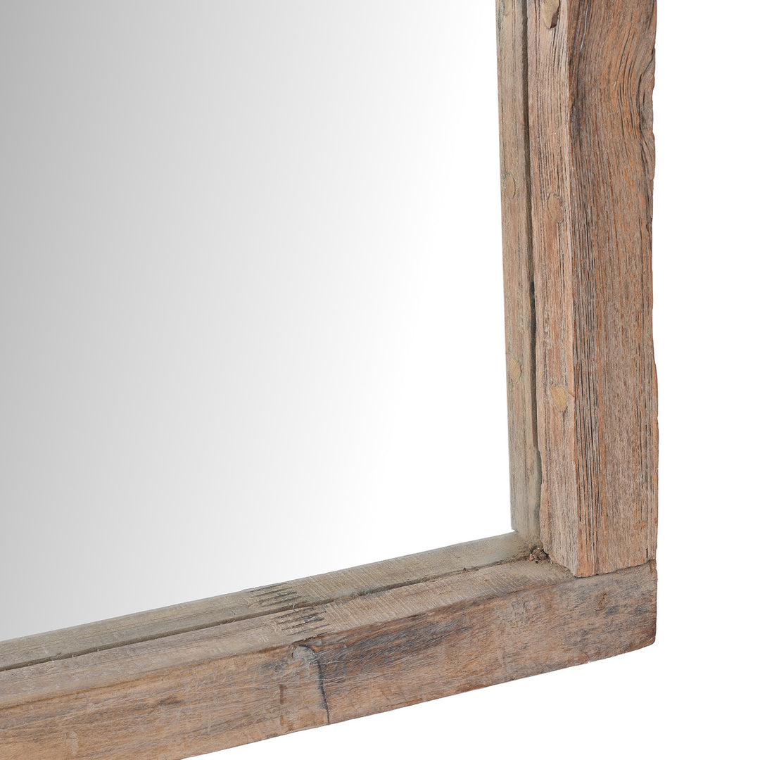 Frame Corner Detail From Teak Indian Mirror With Mughal Arch And Deep Architectural Frame