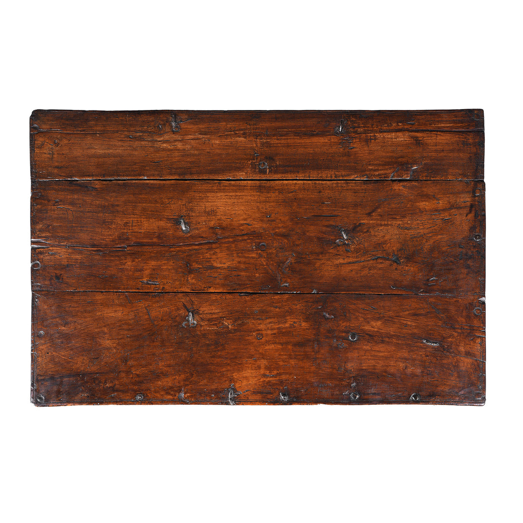 Top Down View Of Antique Indian Iron Bound Chest | Indigo Antiques