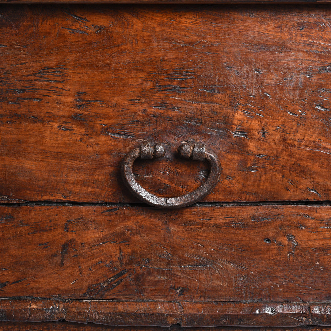 Handle Detail From Antique Indian Iron Bound Chest | Indigo Antiques