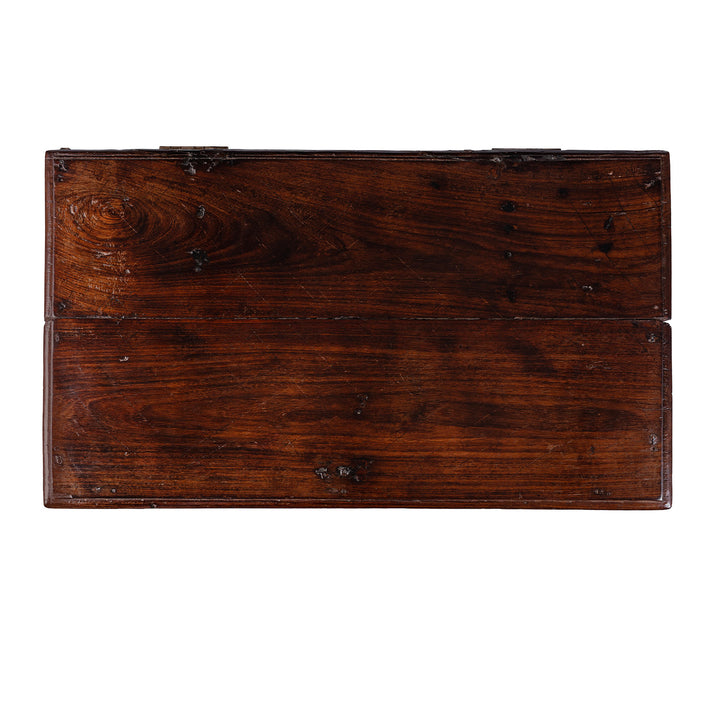 Top Down View Of Brass Bound Rosewood Box From Kutch