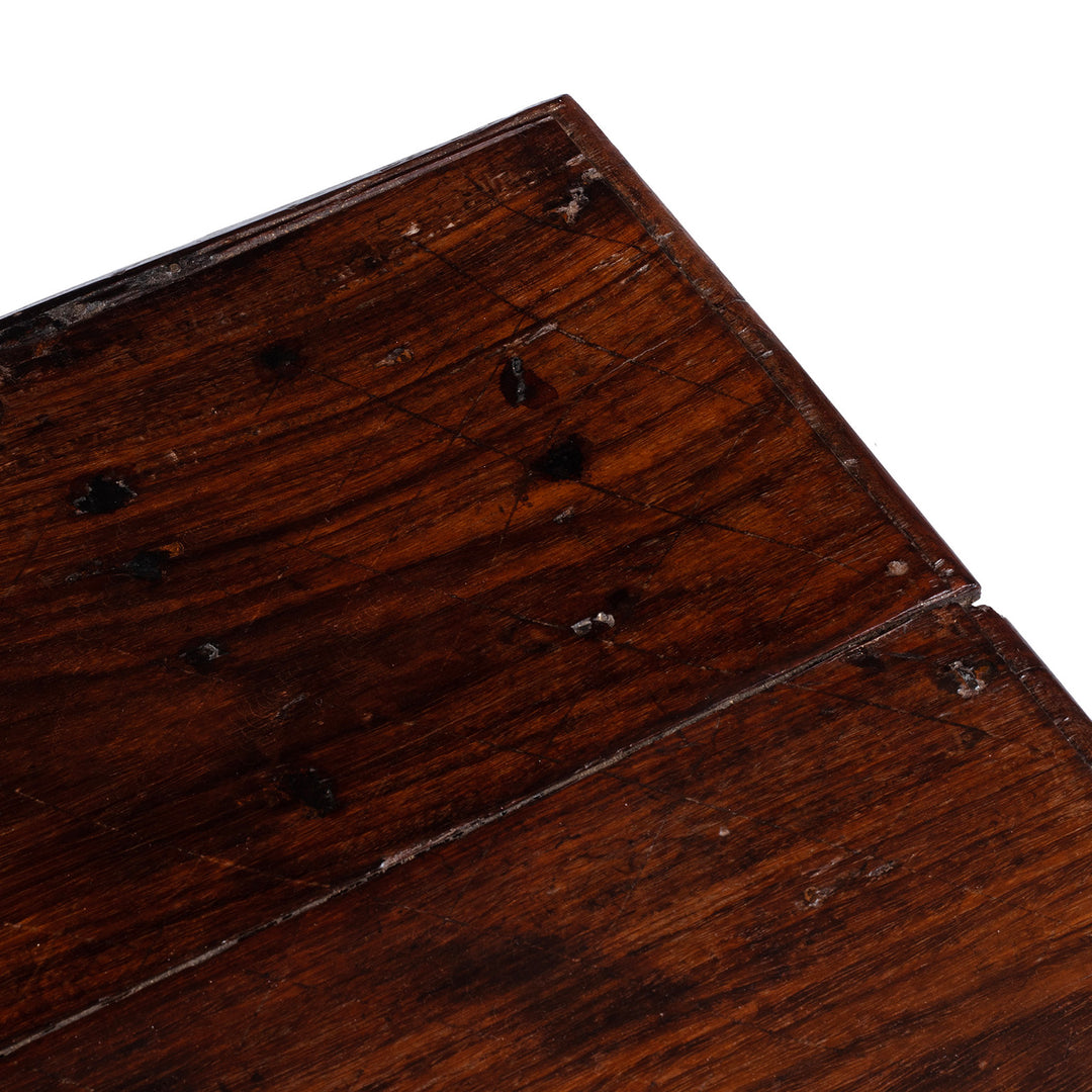 Surface Detail Of Brass Bound Rosewood Box From Kutch