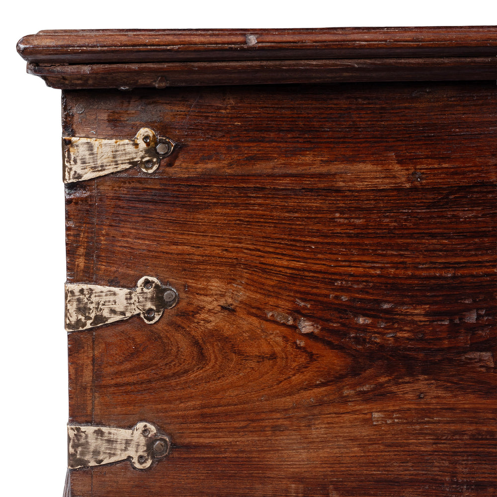 Corner Detail From Brass Bound Rosewood Box From Kutch