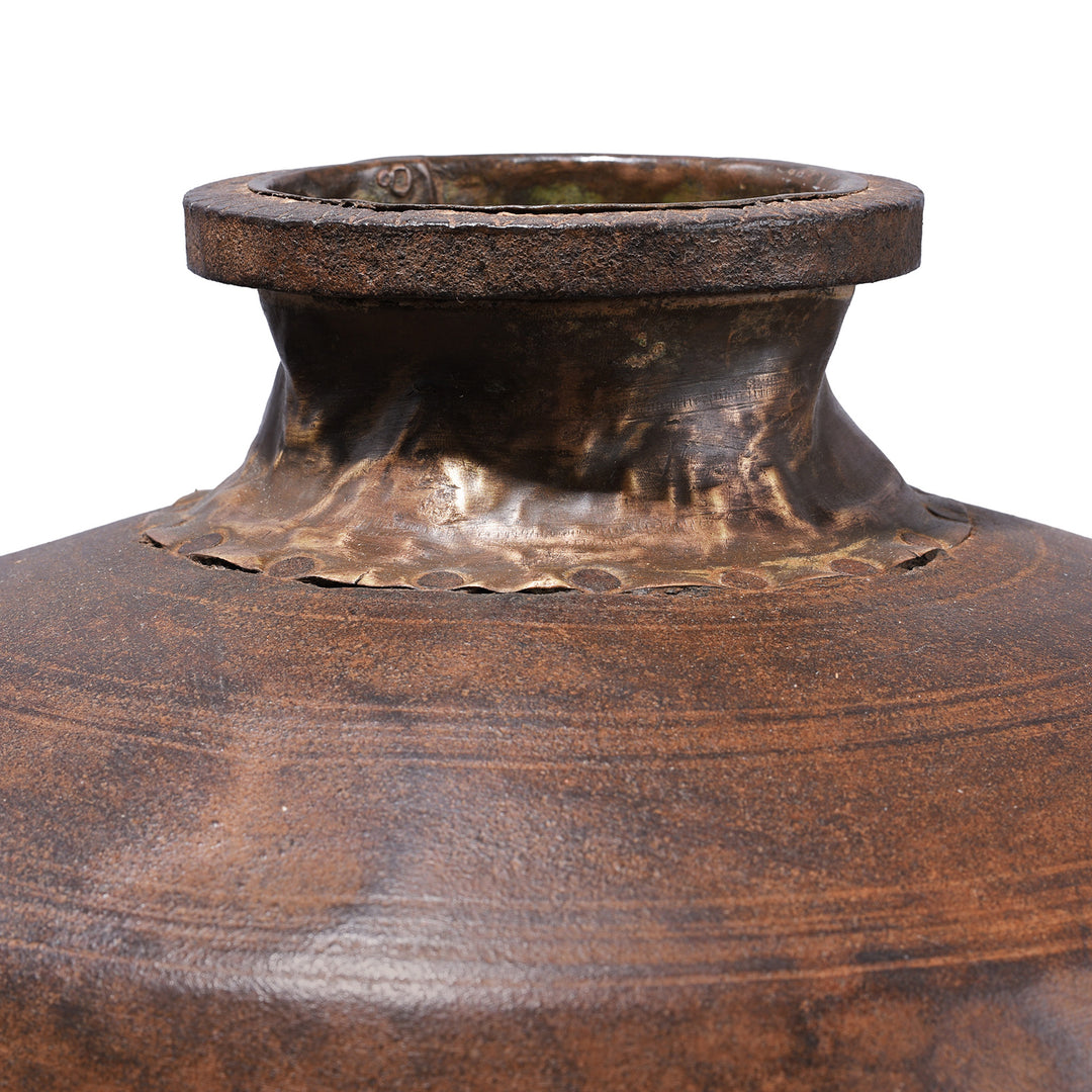 Neck Detail From iron lota originates from the Punjab region and dates to around the 1960s.