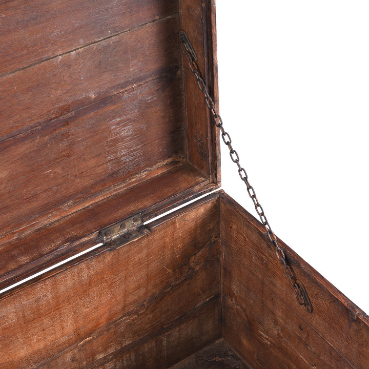 Chain Detail From Antique Indian Brass Bound Teak Military Chest | Indigo Antiques