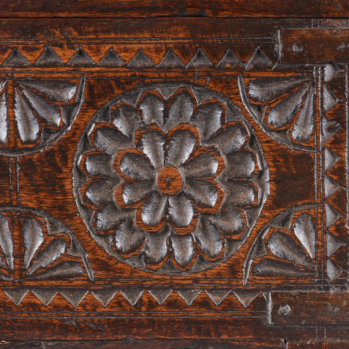 Carving Detail From Antique Indian Chip Carved Merchants Box | Indigo Antiques