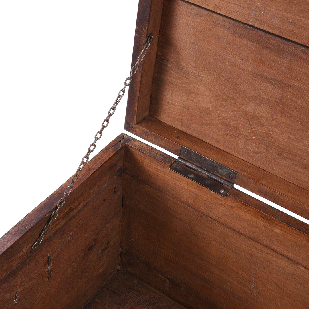 Chain Detail From Antique Anglo Indian Brass Bound Teak Military Chest Nineteenth Century