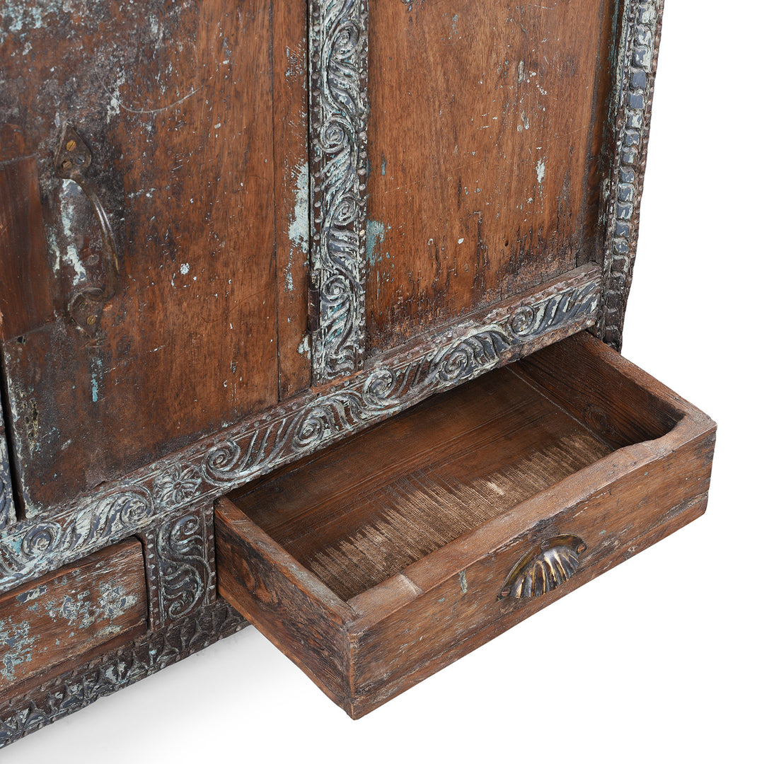 Drawer Interior From Antique Indian Damchiya Dowry Chest | Indigo Antiques