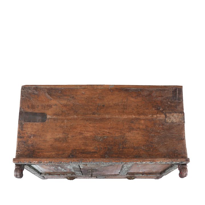 Top Down View Of Antique Indian Damchiya Dowry Chest | Indigo Antiques