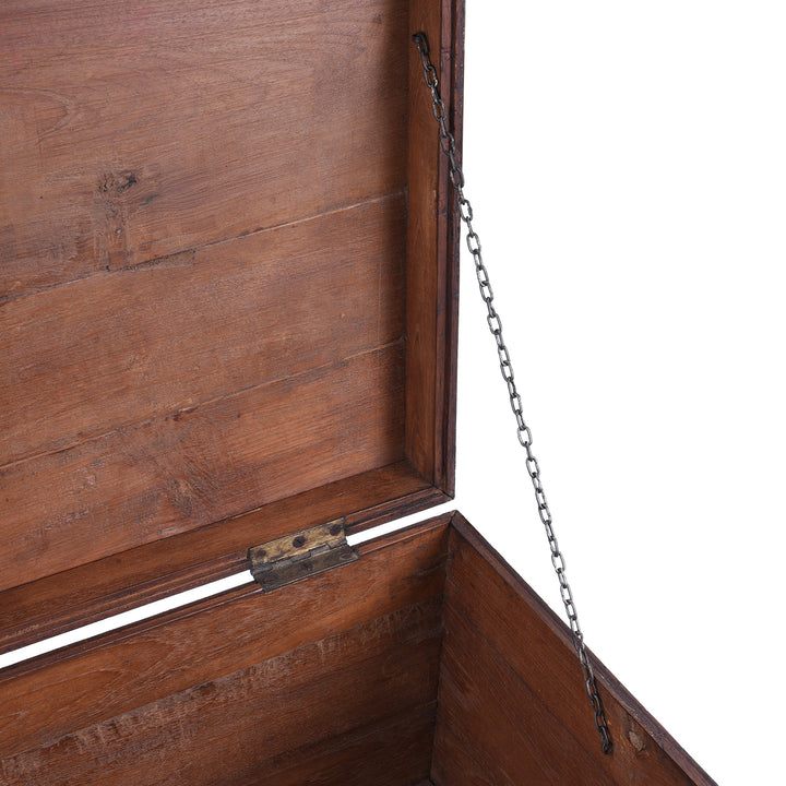 Chain Detail From Antique Indian Brass Bound Teak Military Chest | Indigo Antiques