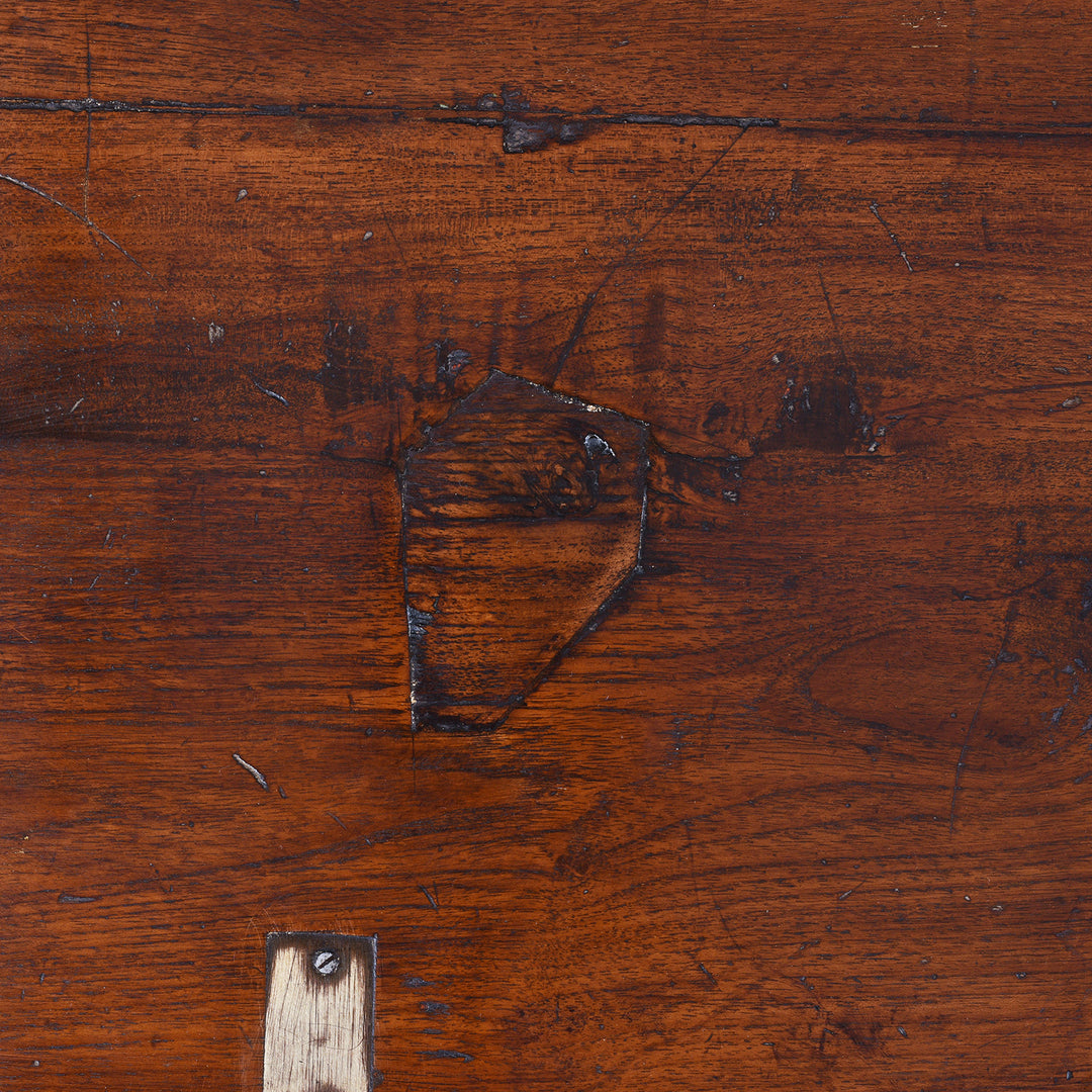 Detail From Surface Of Antique Indian Brass Bound Teak Military Chest | Indigo Antiques