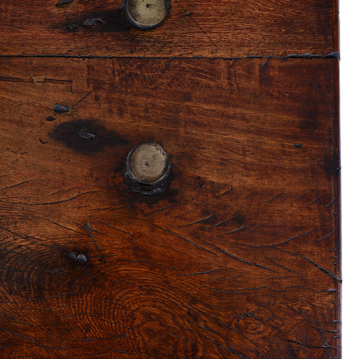 Detail From Lid Of Anglo Indian Maritime Trade Chest With Ruyi Brass Mounts And Gandaberunda Lock Plate