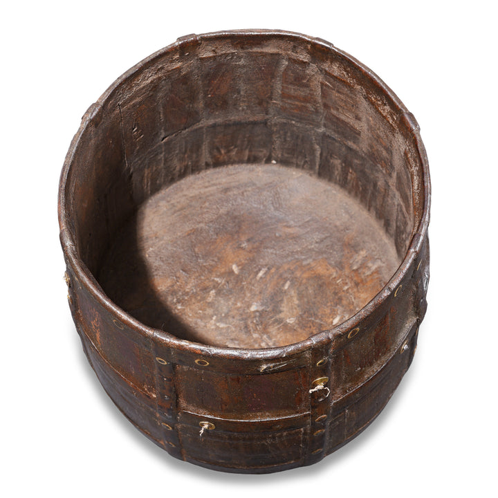 Interior View Of Indian Iron Bound Teak Grain Measure