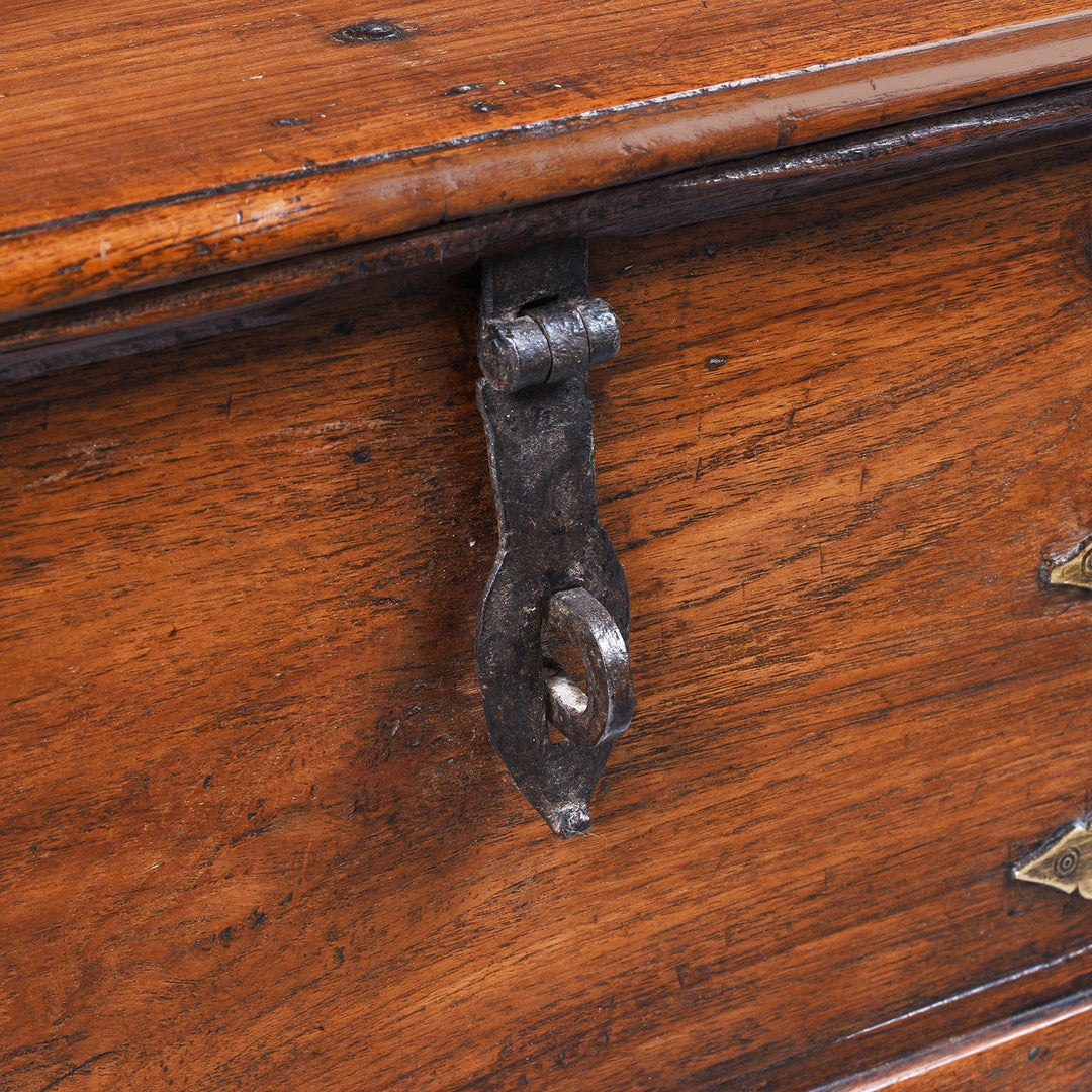 Latch Detail From Antique Indian Brass Bound Jewellery Box | Indigo Antiques