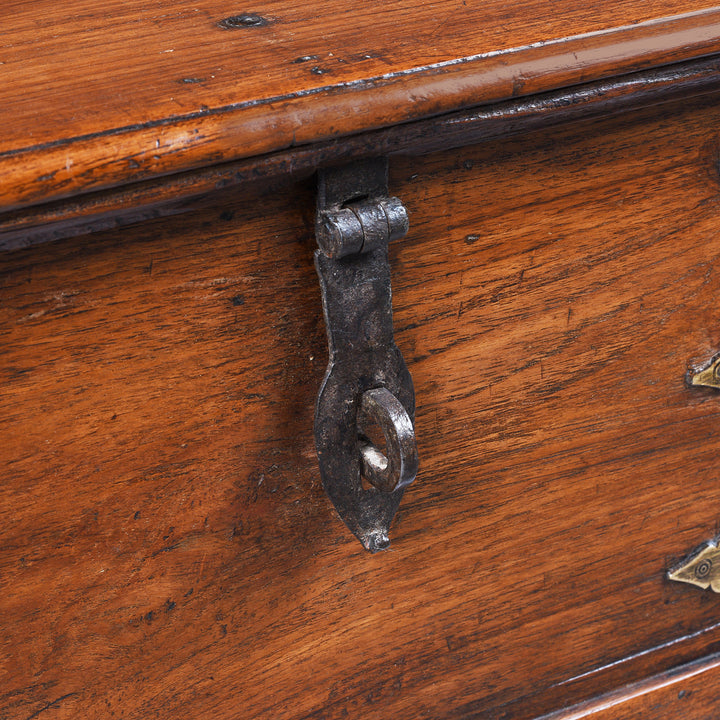 Latch Detail From Antique Indian Brass Bound Jewellery Box | Indigo Antiques