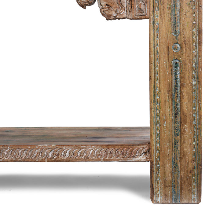 Leg Detail From Reclaimed Teak Indian Console Table  | Indigo Antiques