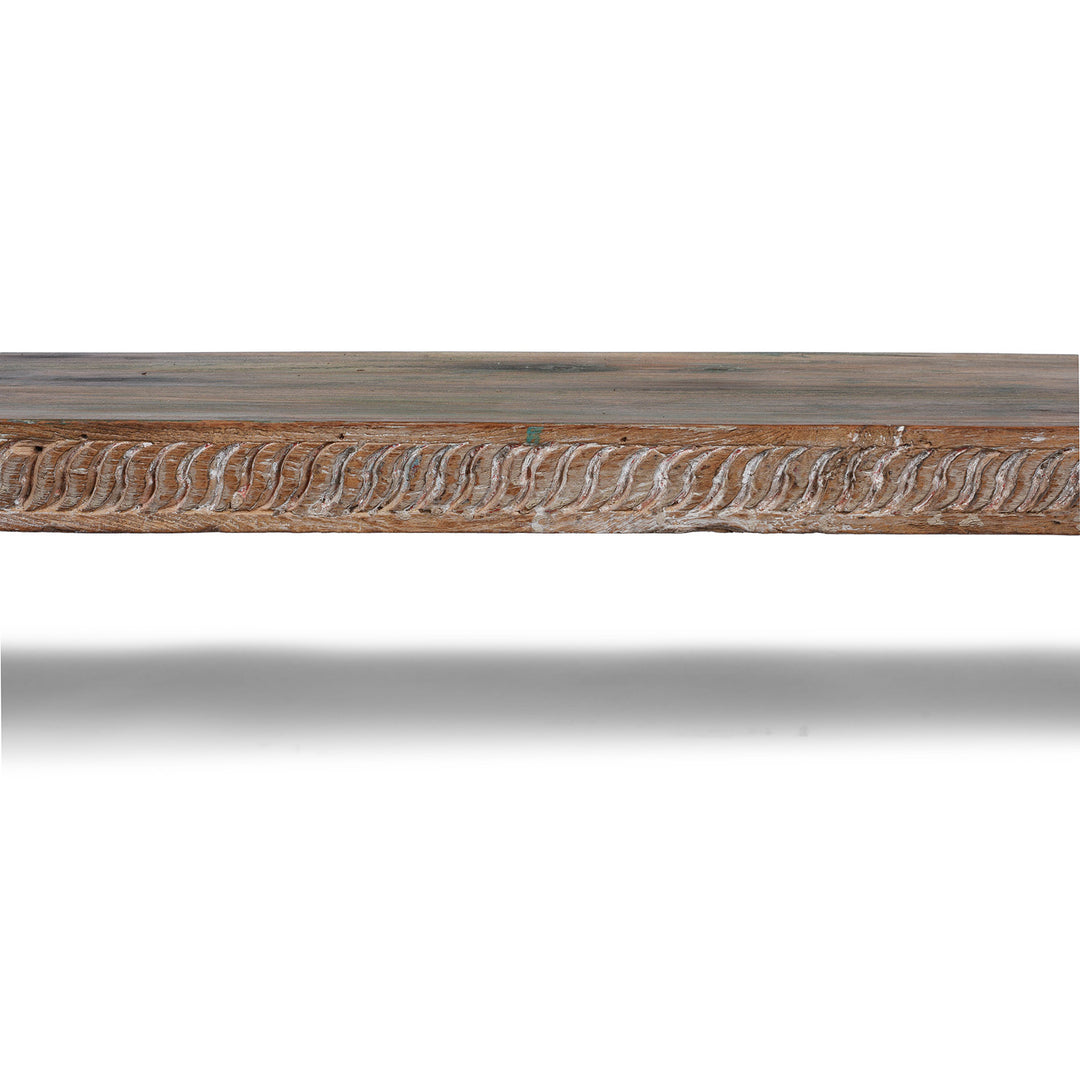 Carving Detail From Reclaimed Teak Indian Console Table  | Indigo Antiques