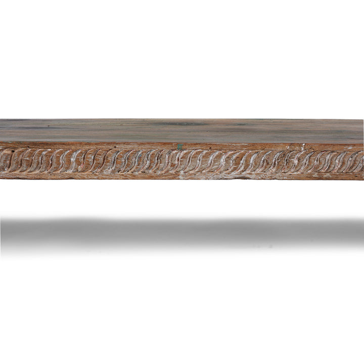 Carving Detail From Reclaimed Teak Indian Console Table  | Indigo Antiques