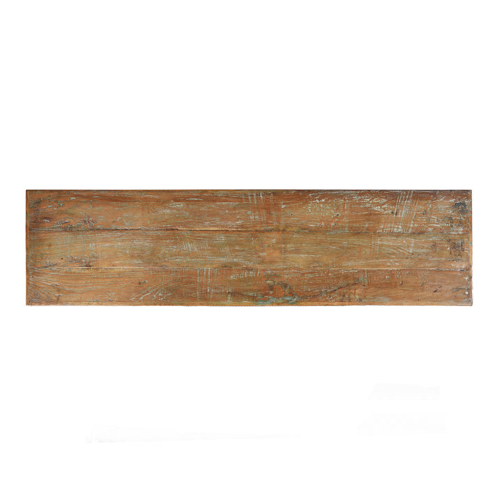 Top Down View Of Reclaimed Teak Indian Console Table  | Indigo Antiques