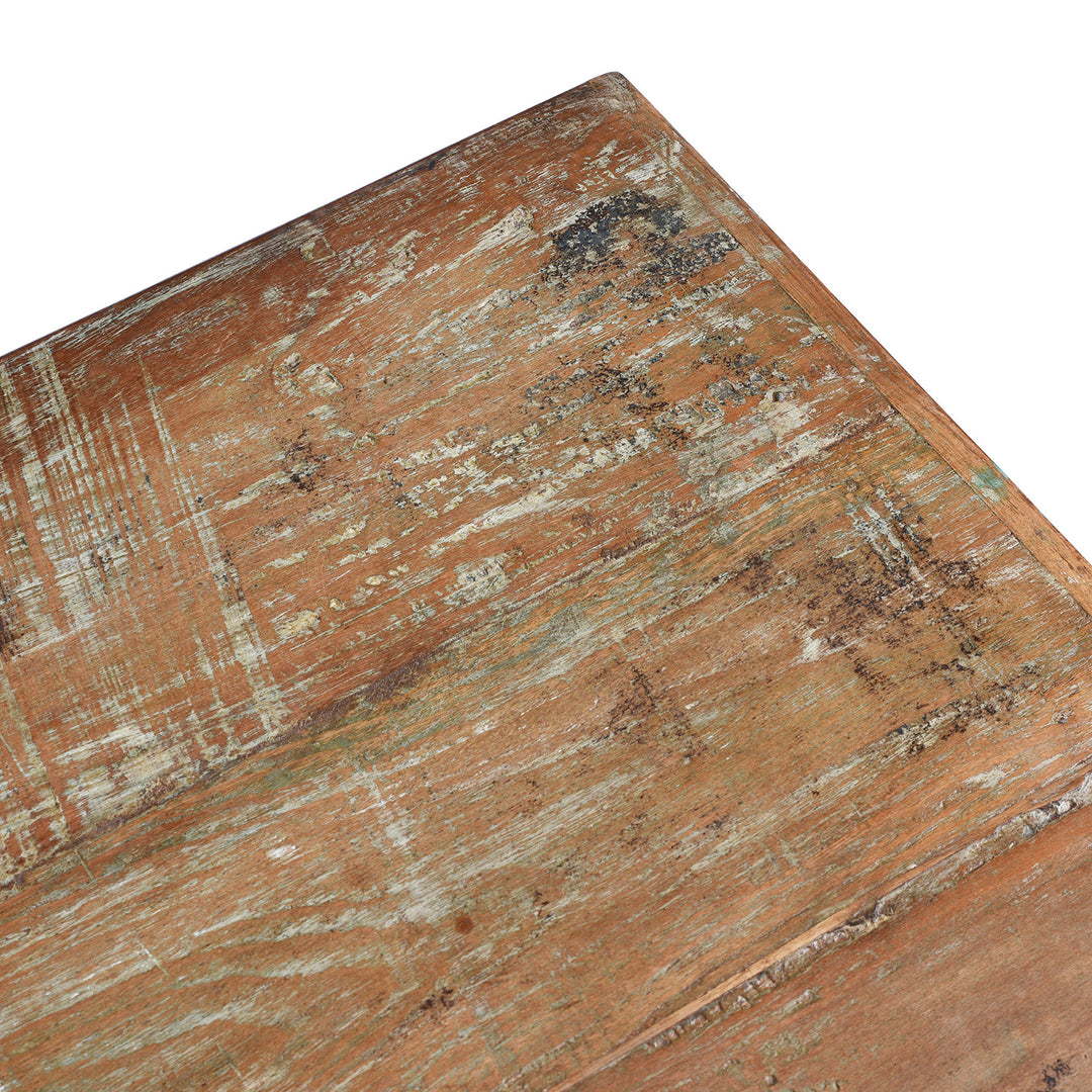 Detail From Top Of Reclaimed Teak Indian Console Table  | Indigo Antiques