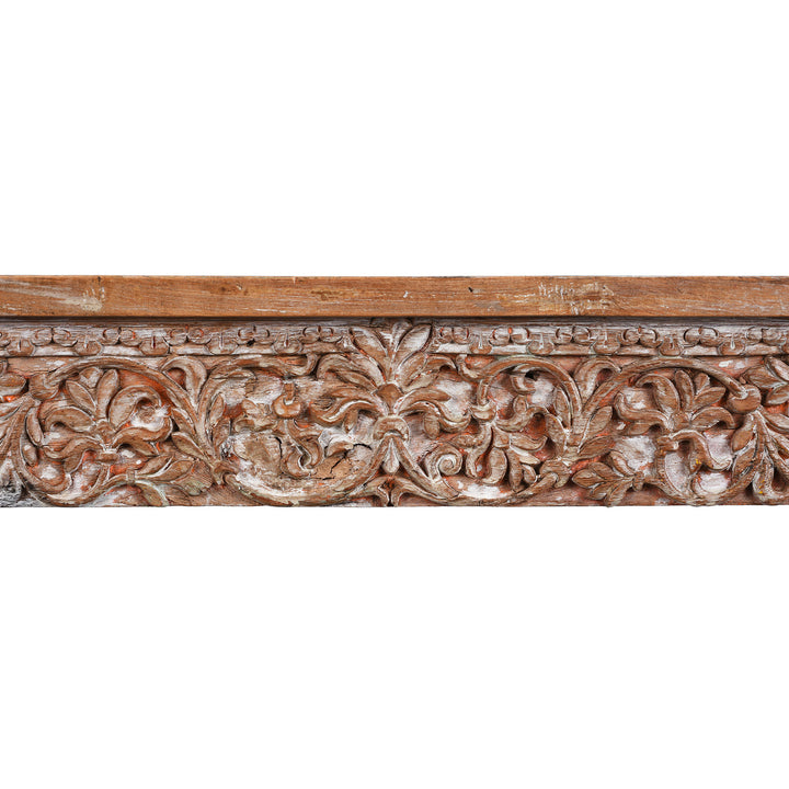 Carving Detail From Reclaimed Teak Indian Console Table  | Indigo Antiques