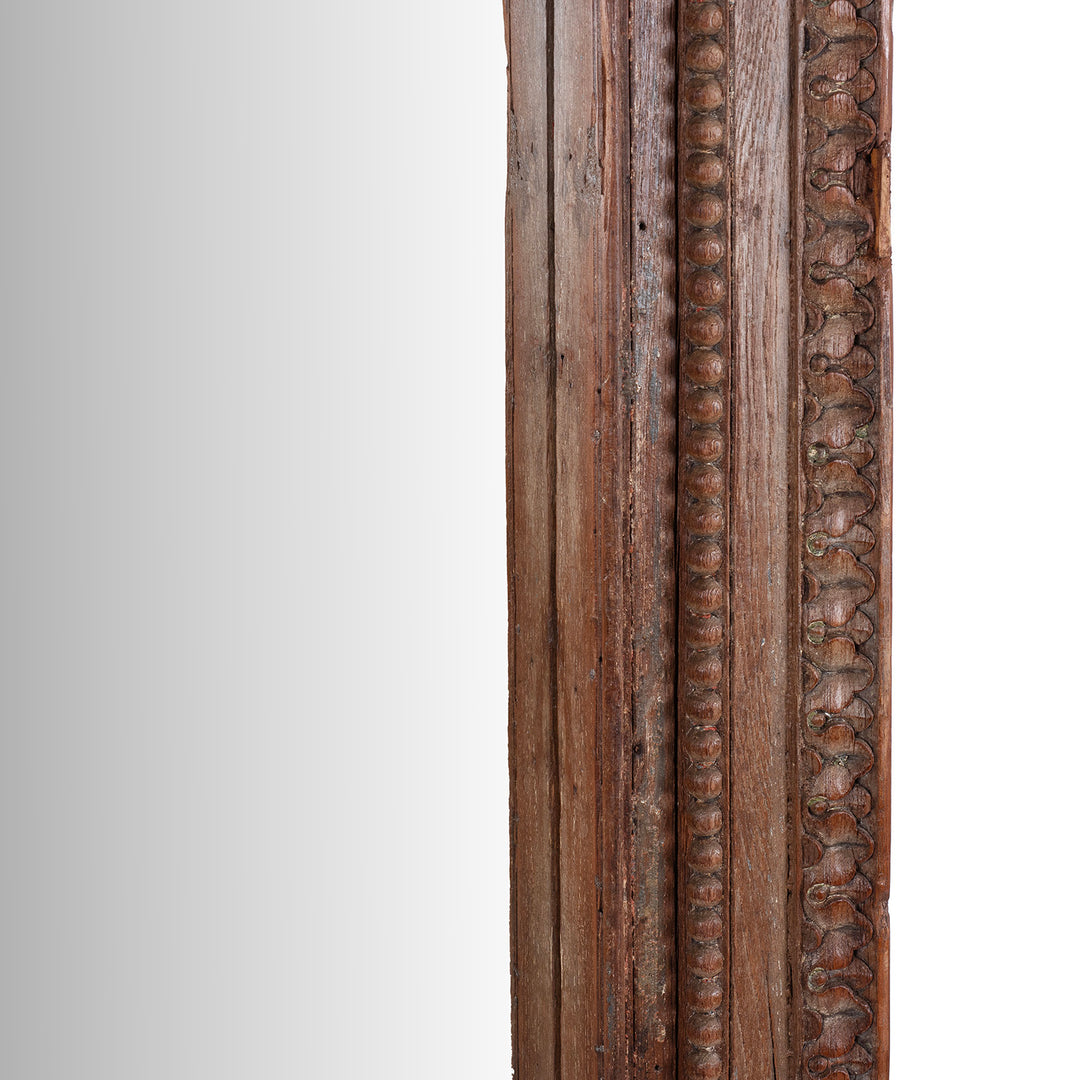 Frame Detail From Indian Carved Mirror Made From Old Architectural Teak | Indigo Antiques