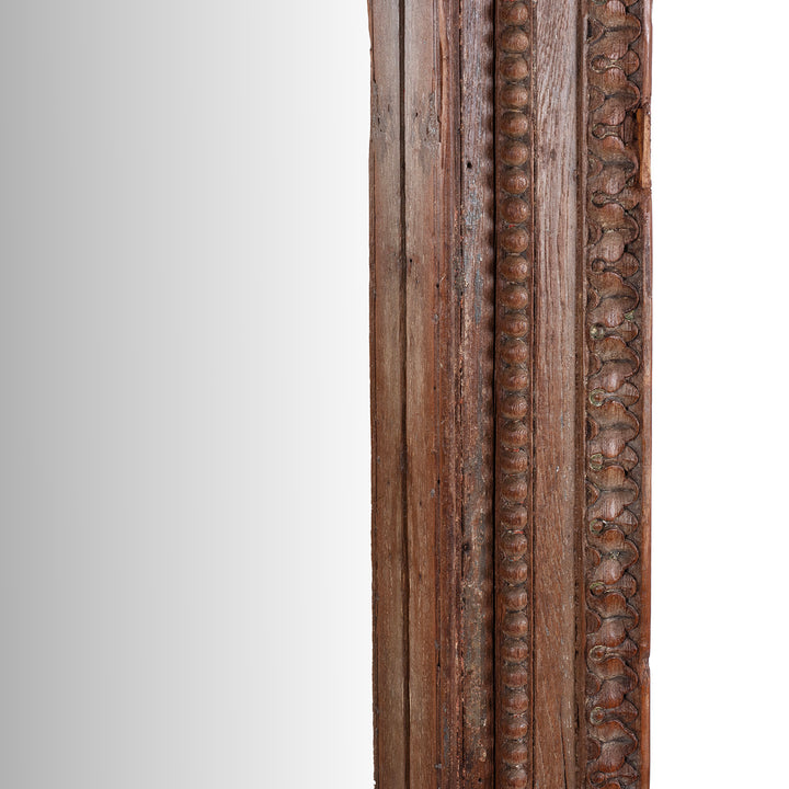 Frame Detail From Indian Carved Mirror Made From Old Architectural Teak | Indigo Antiques