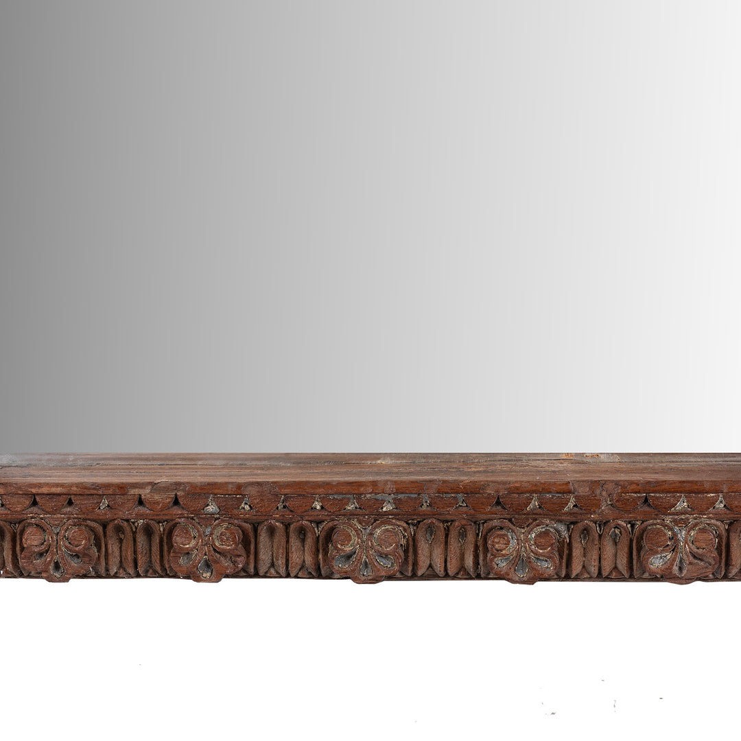 Frame Detail From Indian Carved Mirror Made From Old Architectural Teak | Indigo Antiques