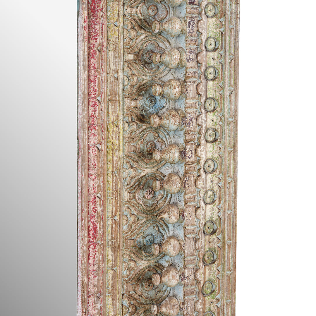 Frame Detail From Carved Mango Wood Mirror | INDIGO ANTIQUES