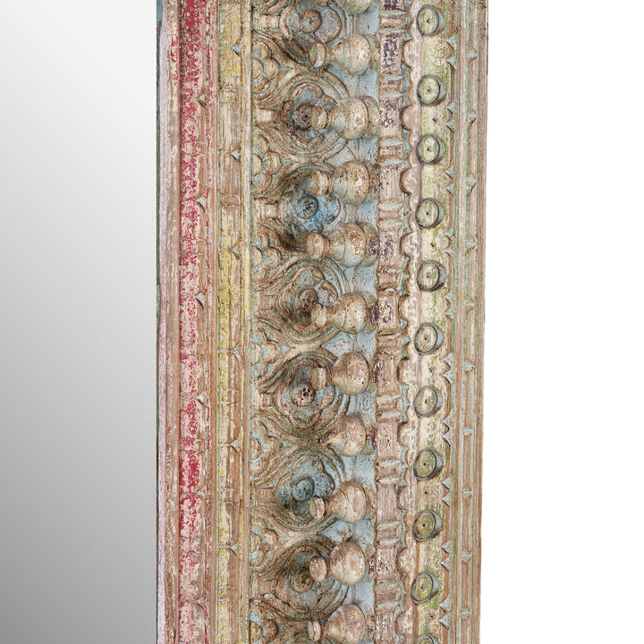Frame Detail From Carved Mango Wood Mirror | INDIGO ANTIQUES