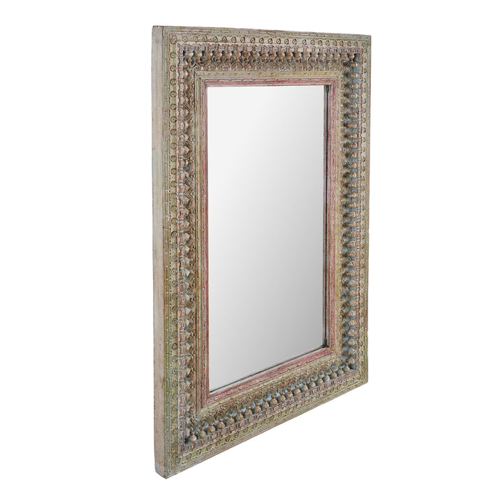 Depth View Of Carved Mango Wood Mirror | INDIGO ANTIQUES
