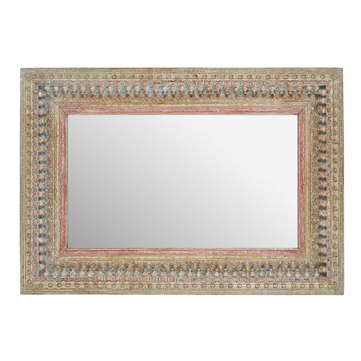 Landscape View Of Carved Mango Wood Mirror | INDIGO ANTIQUES