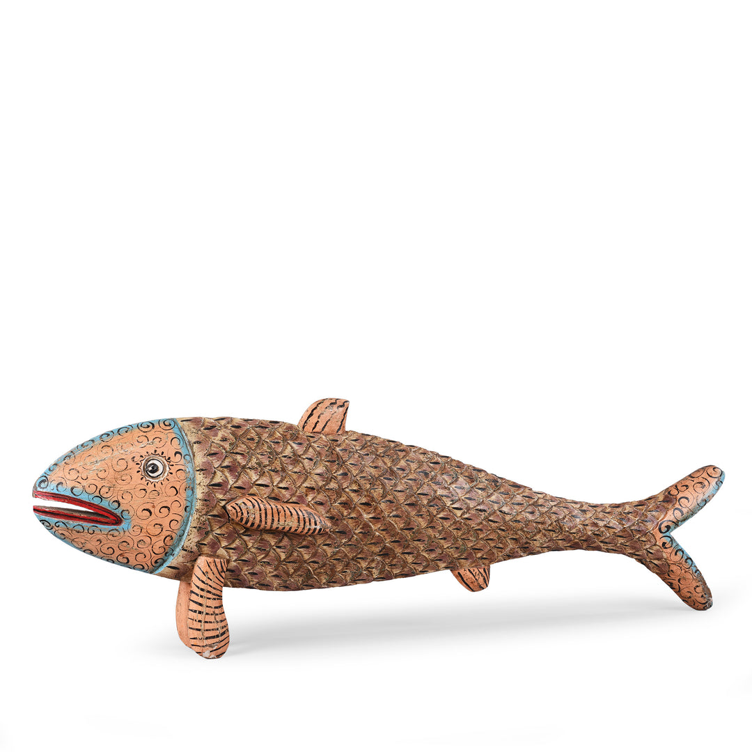 Painted Wooden Fish From Rajasthan